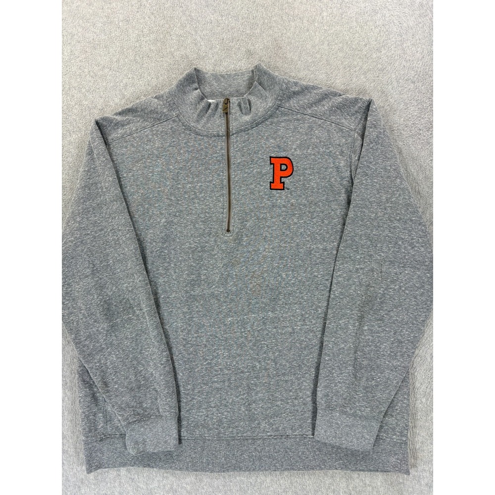 Princeton Tigers Stitched Logo 1/4 Zip Campus Pullover (Men's XL) Gray